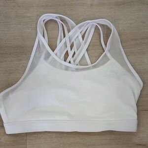 Fabletic’s Women's White Strappy Sports Bra